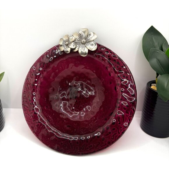 Cracker Barrel Vintage Purple textured Glass Candy Dish - Picture 2 of 6